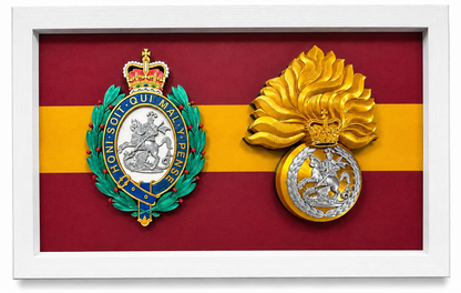 Double Military Cap Badge Heritage Display Frame - Precision Military Emblems 