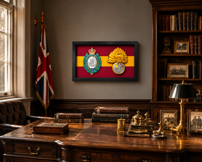Double Military Cap Badge Heritage Display Frame - Precision Military Emblems 