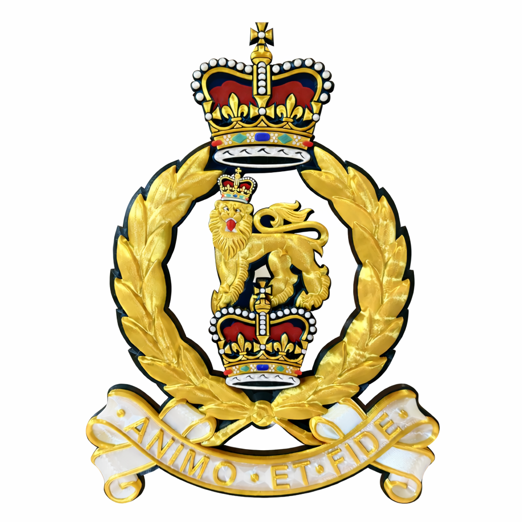 Adjutant General's Corps 3D Printed Cap Badge – Queen's Crown - Precision Military Emblems