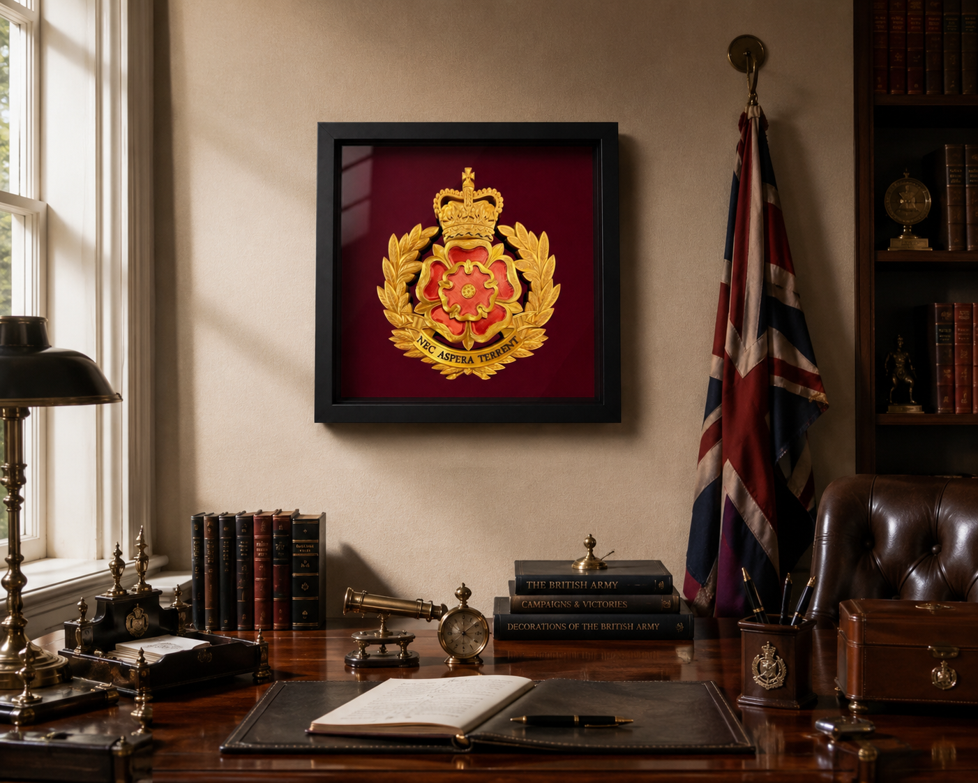 Duke of Lancaster's Regiment Cap Badge Display Frame – Queen's Crown - Precision Military Emblems 