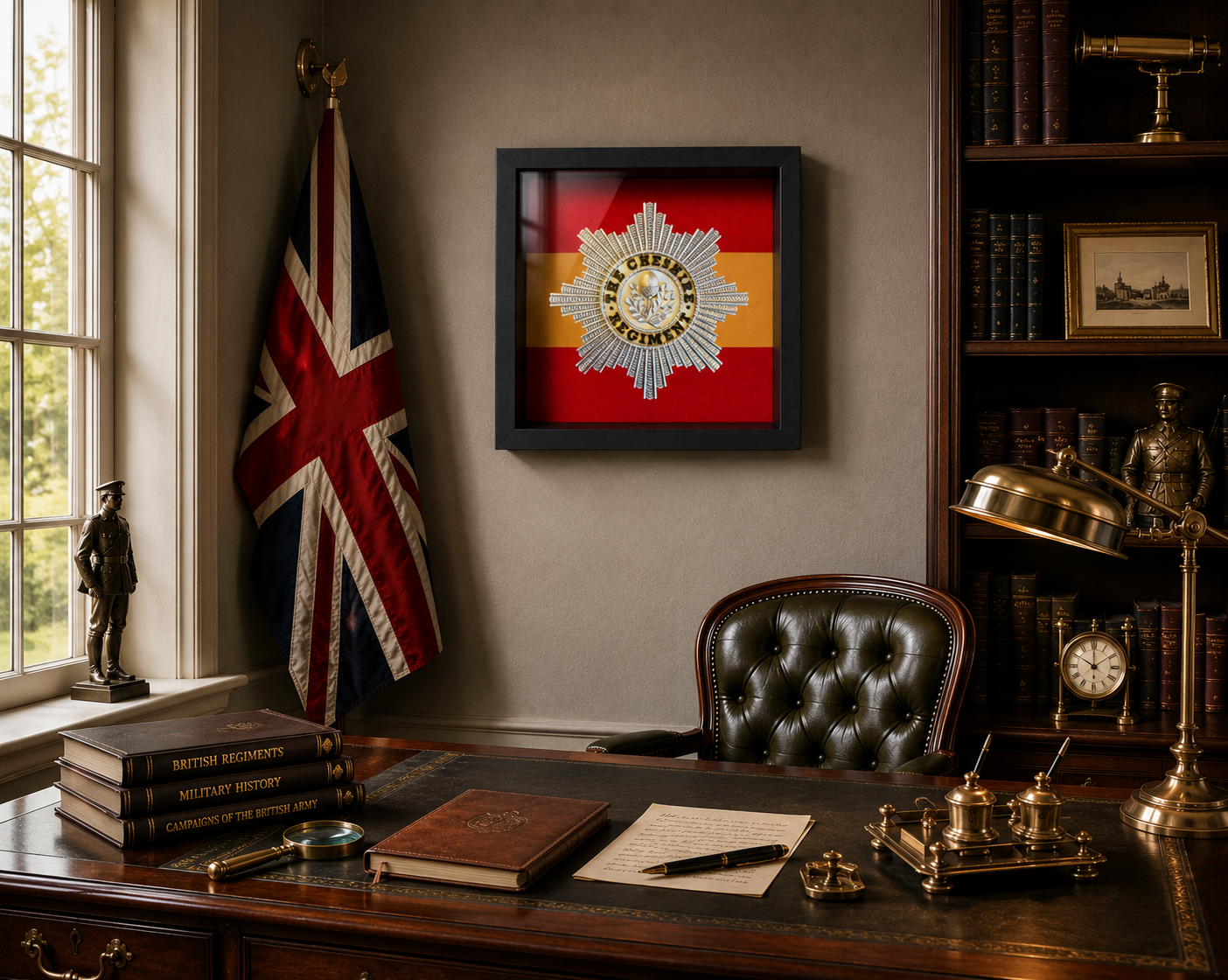 Cheshire Regiment Cap Badge Display Frame - Precision Military Emblems 