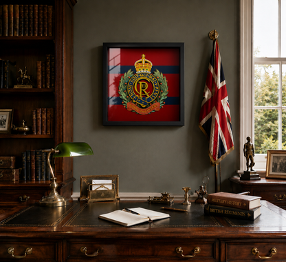 Royal Engineers King's Crown Cap Badge Display Frame - Precision Military Emblems 