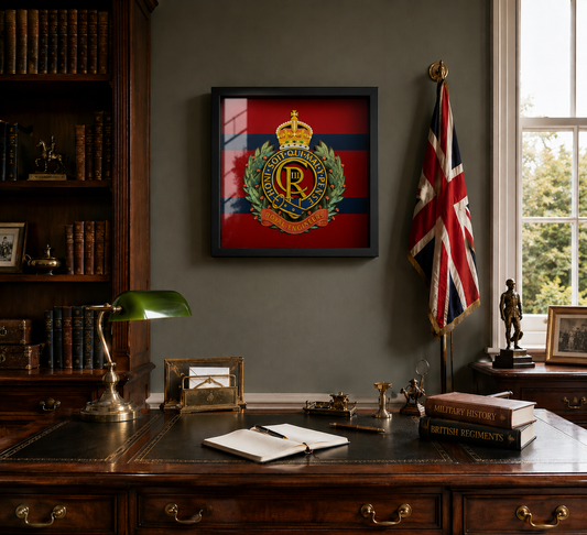 Royal Engineers King's Crown Cap Badge Display Frame - Precision Military Emblems 