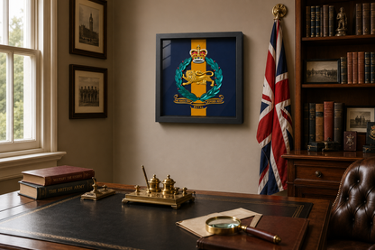 King's Own Royal Border Regiment Full Colour Crest Stable Belt Display Frame -Precision Military Emblems