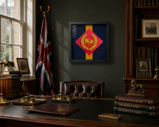 King's Own Royal Border Regiment Beret Badge Stable Belt Display Frame