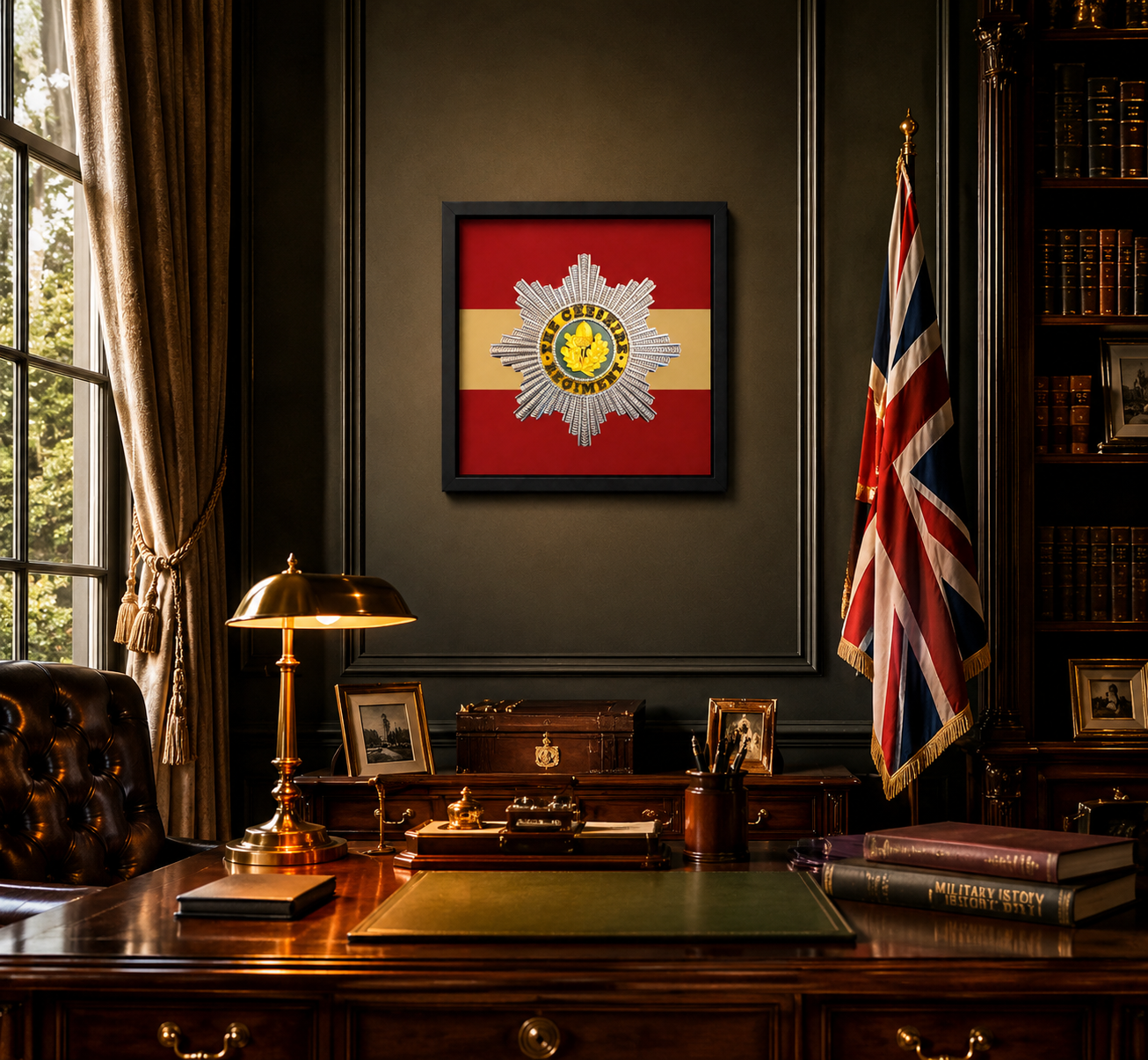 Cheshire Regiment Cap Badge Display Frame | Full Colour - Precision Military Emblems 