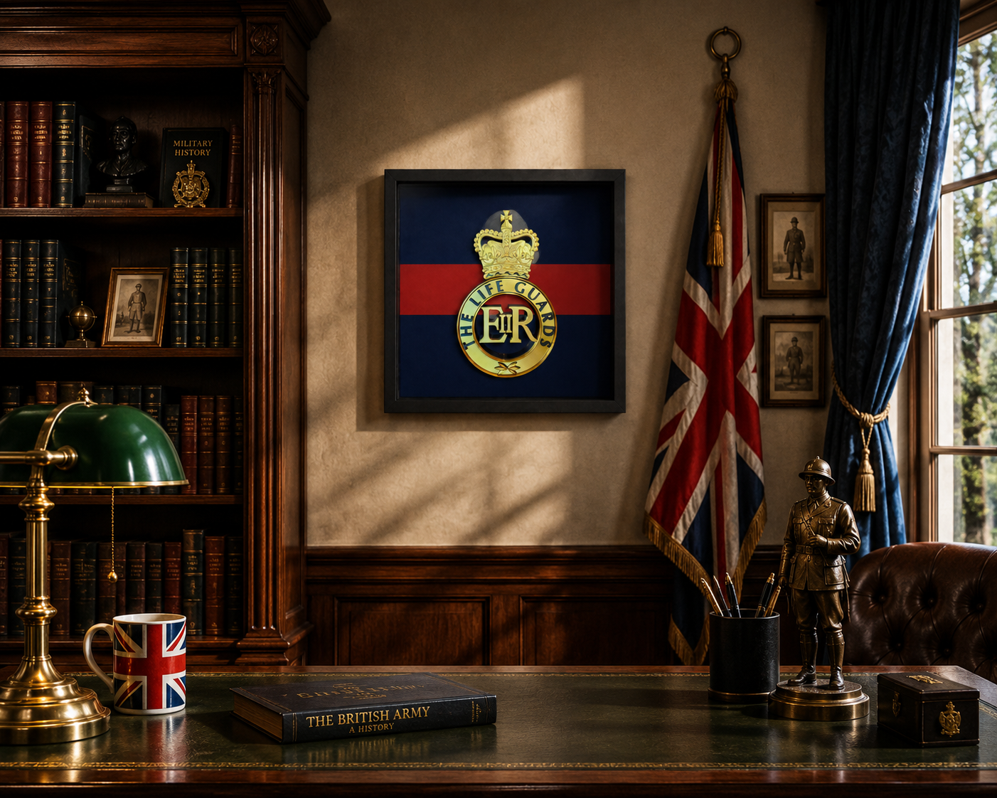 Life Guards Cap Badge Display Frame – Queen's Crown - Preciion Military Embles 