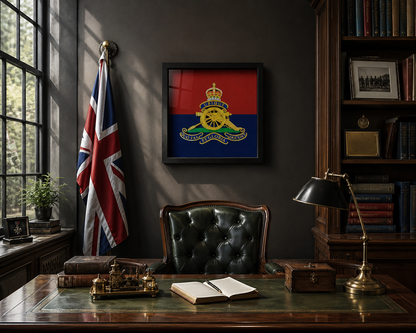 Royal Regiment of Artillery Cap Badge Display Frame – King's Crown -Precision Military Emblems 