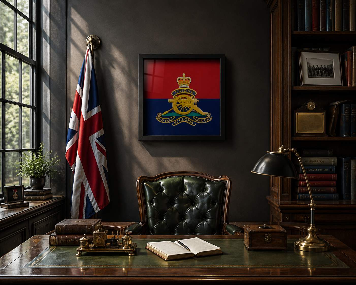 Royal Regiment of Artillery Cap Badge Display Frame – Queen's Crown - Precision Military Emblems 