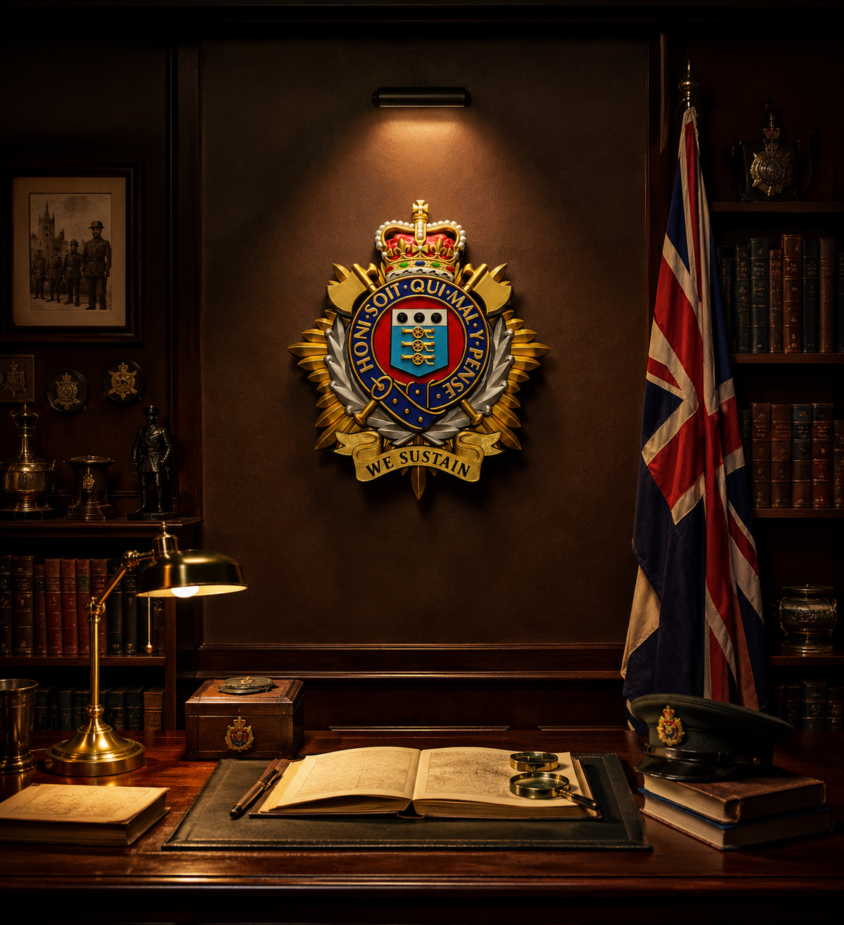 Royal Logistics Corps King's Crown Cap Badge - Precision Military Emblems 