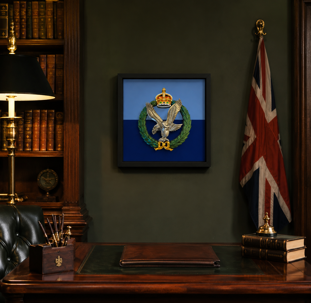 Army Air Corps Cap Badge Display Frame – Military Colour | King's Crown | Officially Licensed - Precision Militar Emblems 