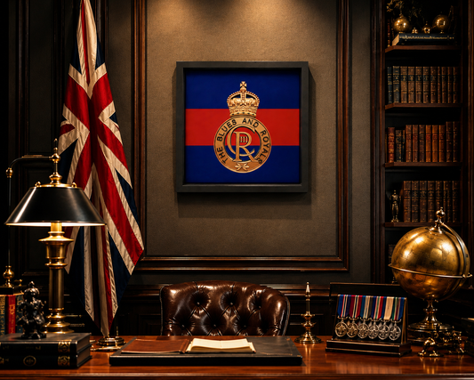 3D Printed Blues and Royals King's Crown Cap Badge Display Frame - Precision Military Emblems
