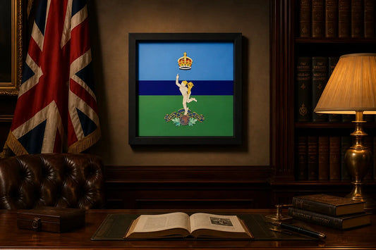 3D Printed Royal Corps of Signals Cap Badge Display Frame – King's Crown - Precision Military Emblems