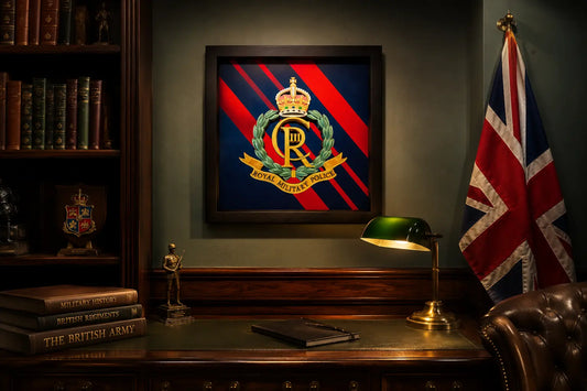 3D Printed Royal Military Police King's Crown Cap Badge Display Frame - Precision Military Emblems