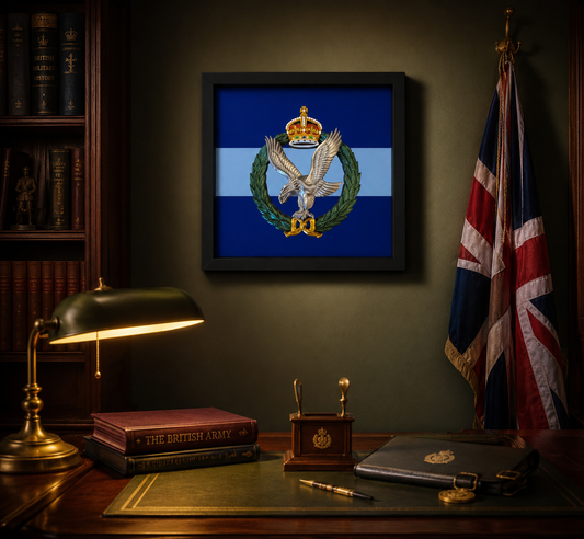 3D Printed Army Air Corps King's Crown Cap Badge Display Frame - Precision Military Emblems