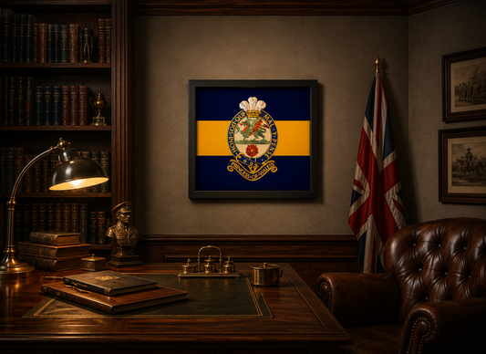 3D Printed Princess of Wales's Royal Regiment Cap Badge Display Frame - Precision Military Emblems