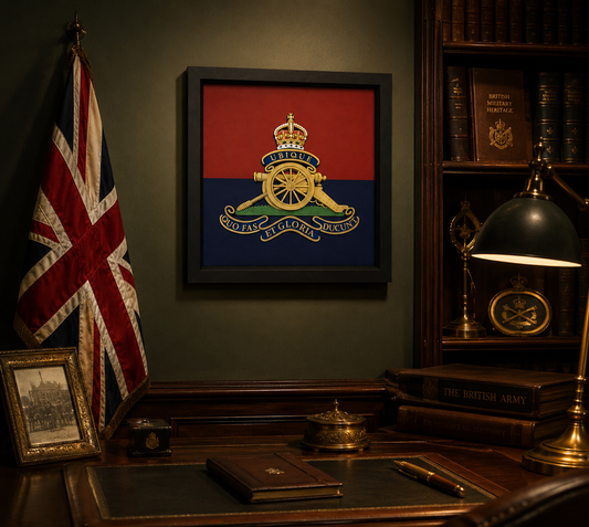 3D Printed Royal Regiment of Artillery Display Frame – King's Crown - Precision Military Emblems 