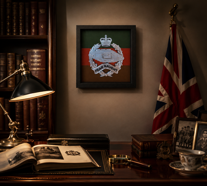 3D Printed Royal Tank Regiment Display Frame – Queen's Crown Silver - Precision Military Emblems