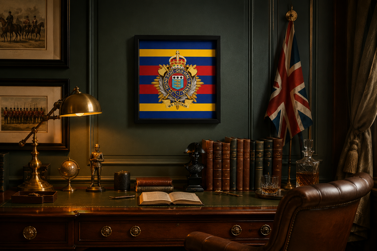 3D Printed Royal Logistic Corps Cap Badge Display Frame – King's Crown - Precision Military Emblems