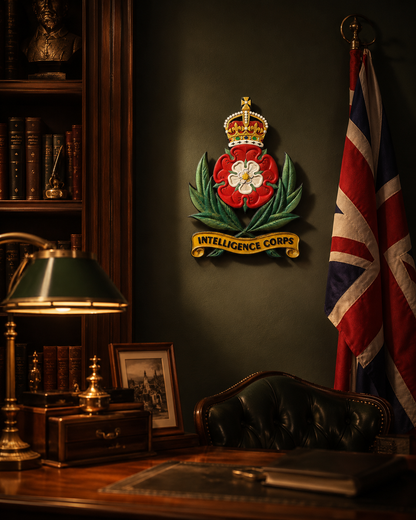Intelligence Corps 3D Printed Cap Badge King's Crown - Precision Military Emblems