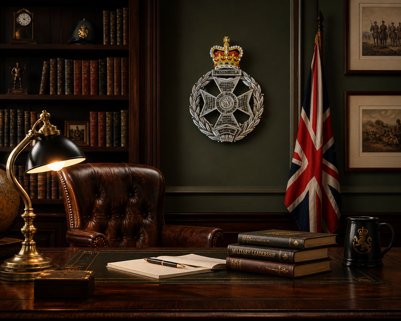 Royal Green Jackets 3D Printed Cap Badge Silver Black and Coloured Crown - Precision Military Emblems