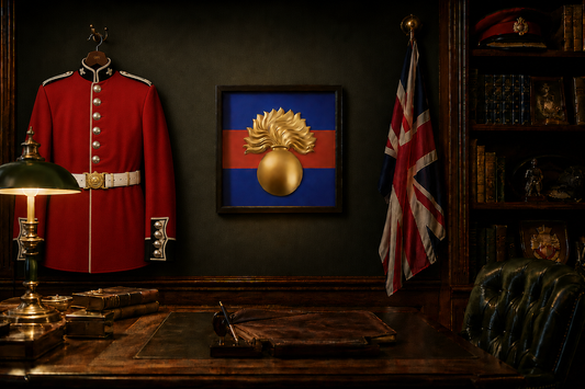 3D Printed Grenadier Guards Grenade Cap Badge Display Frame - Precision Military Emblems 