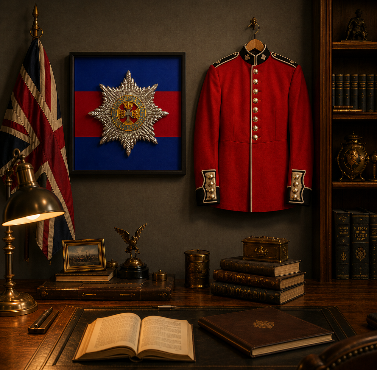 3D Printed Irish Guards Cap Badge Display Frame - Precision Military Emblems