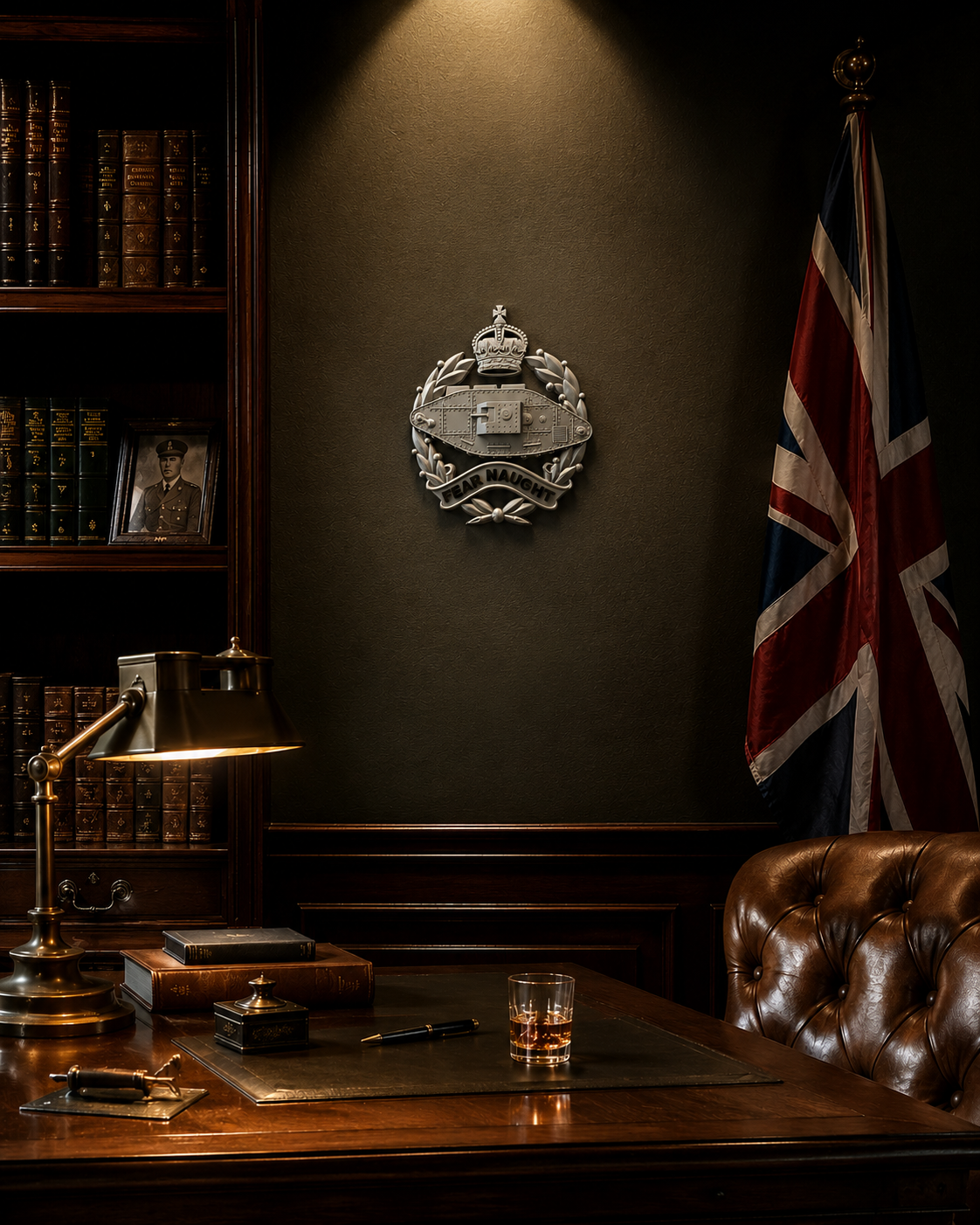 Royal Tank Regiment 3D Printed Cap Badge King's Crown (Silver & Black) - Precision Military Emblems