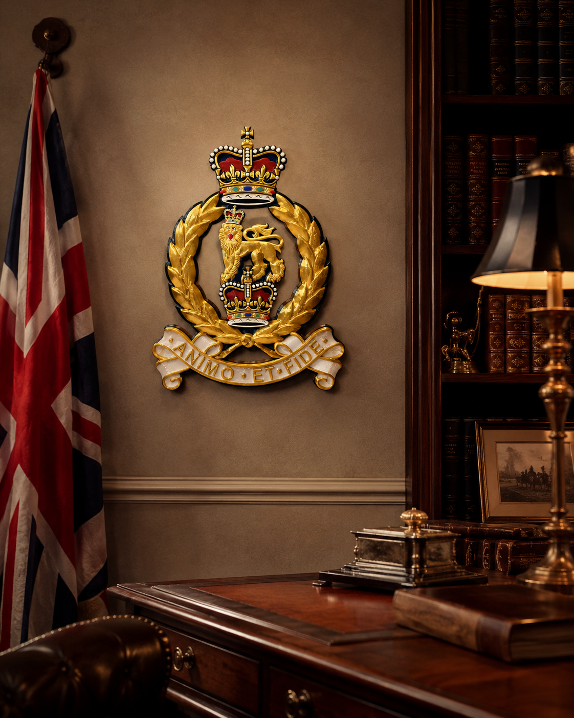 Adjutant General's Corps 3D Printed Cap Badge – Queen's Crown - Precision Military Emblems