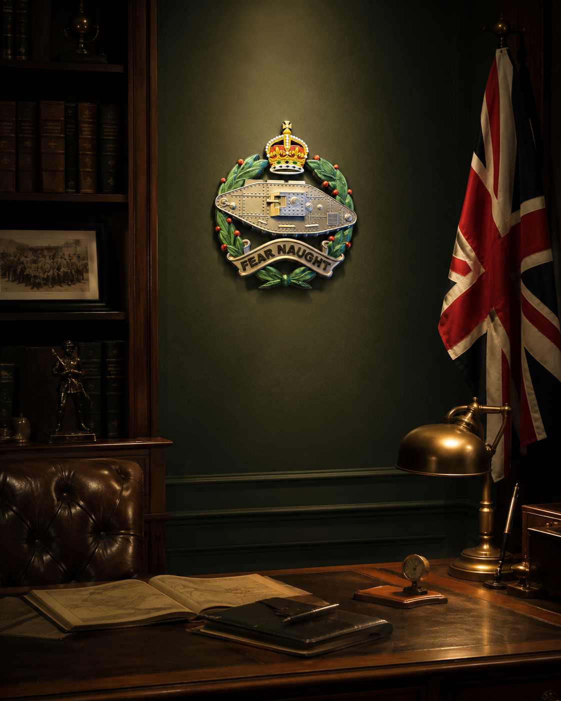Royal Tank Regiment 3D Printed Cap Badge King's Crown - Precision Military Emblems