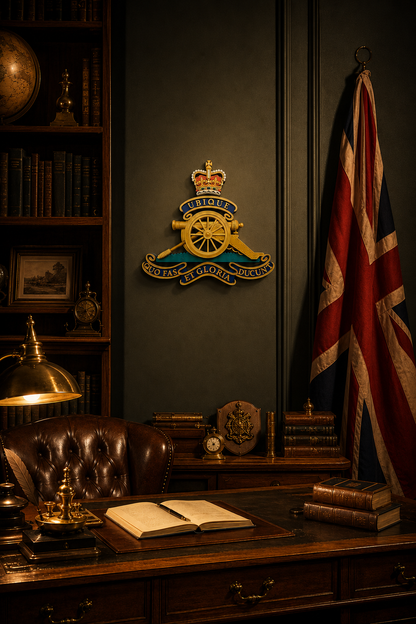 The Royal Regiment Of Artillery 3D Printed Cap Badge Queen's Crown - Precision Military Emblems