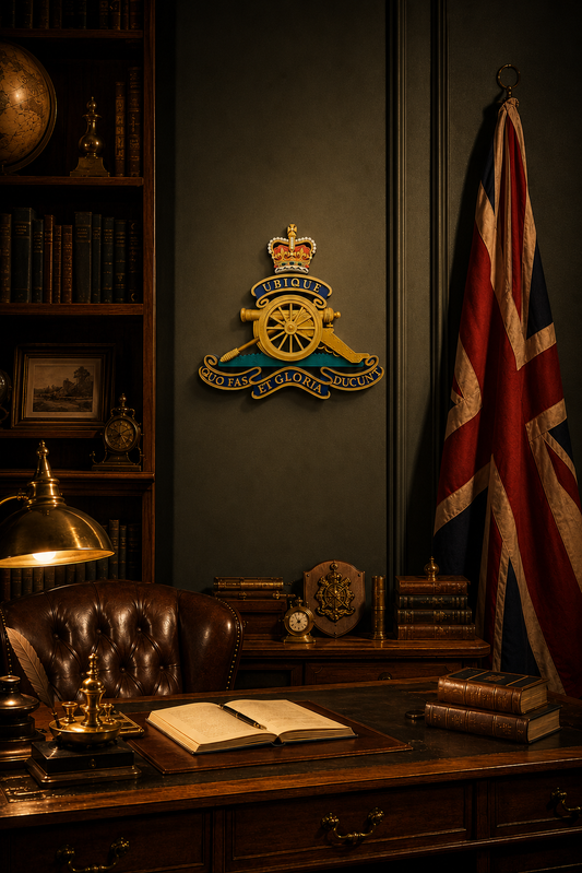 The Royal Regiment Of Artillery 3D Printed Cap Badge Queen's Crown - Precision Military Emblems