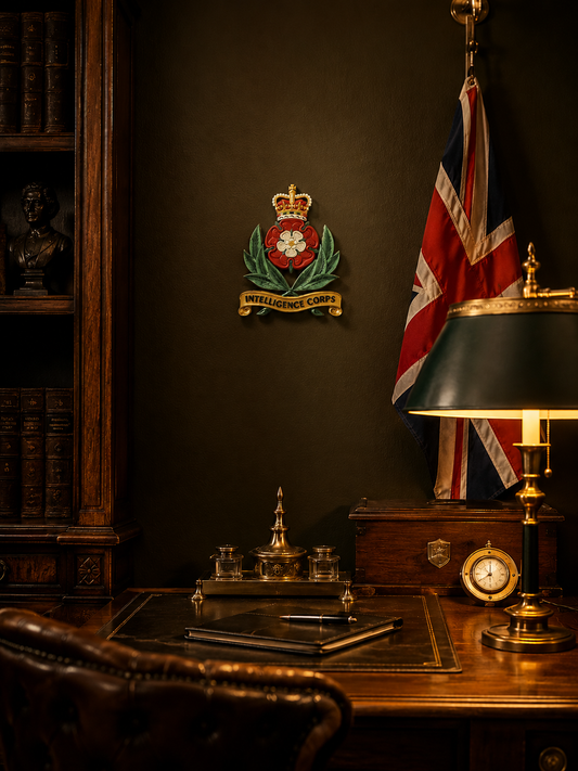 Intelligence Corps 3D Printed Cap Badge - Queen's Crown - Precision Military Emblems 