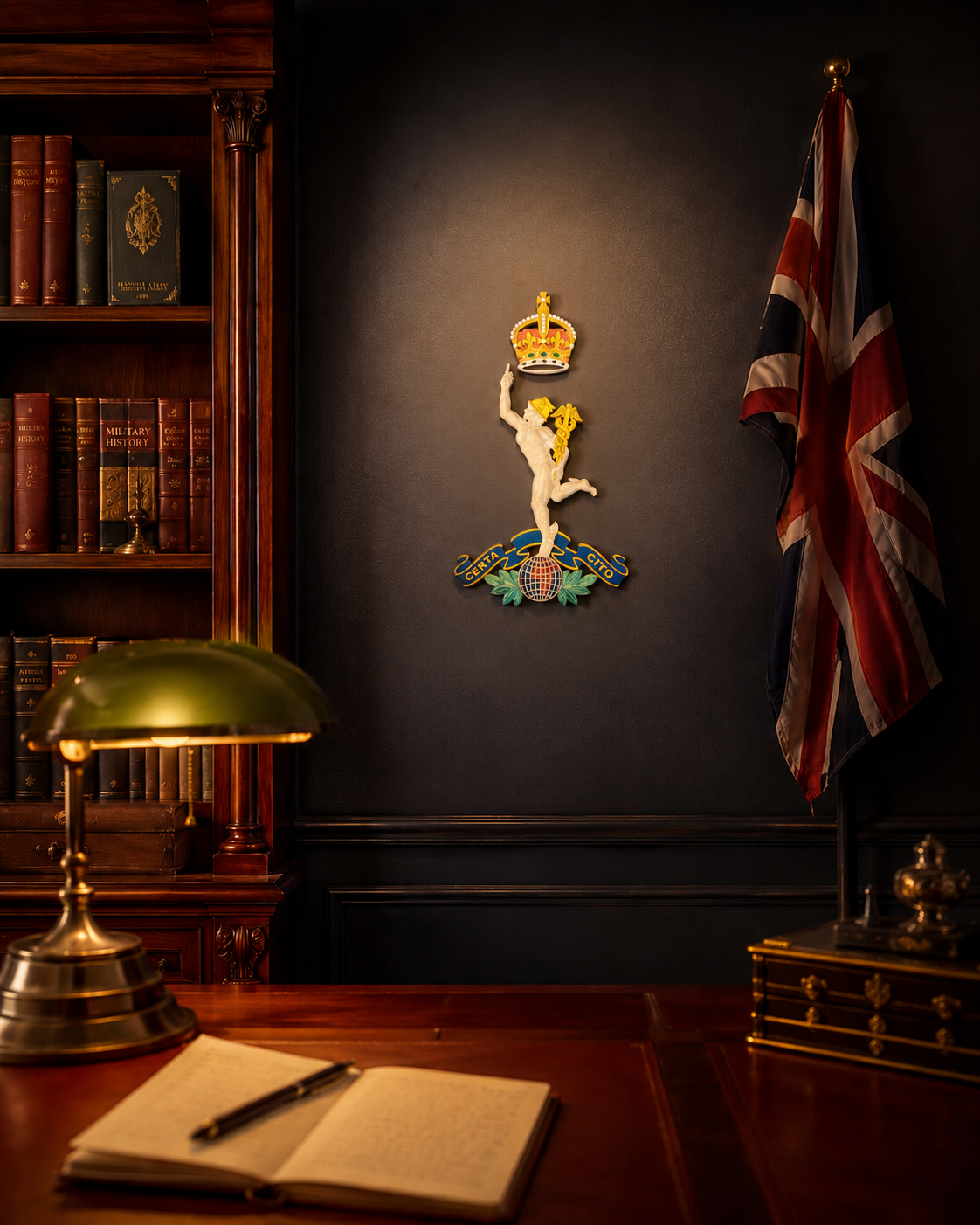 Royal Corps of Signals 3D Printed Cap Badge King's Crown - Precision Military Emblems