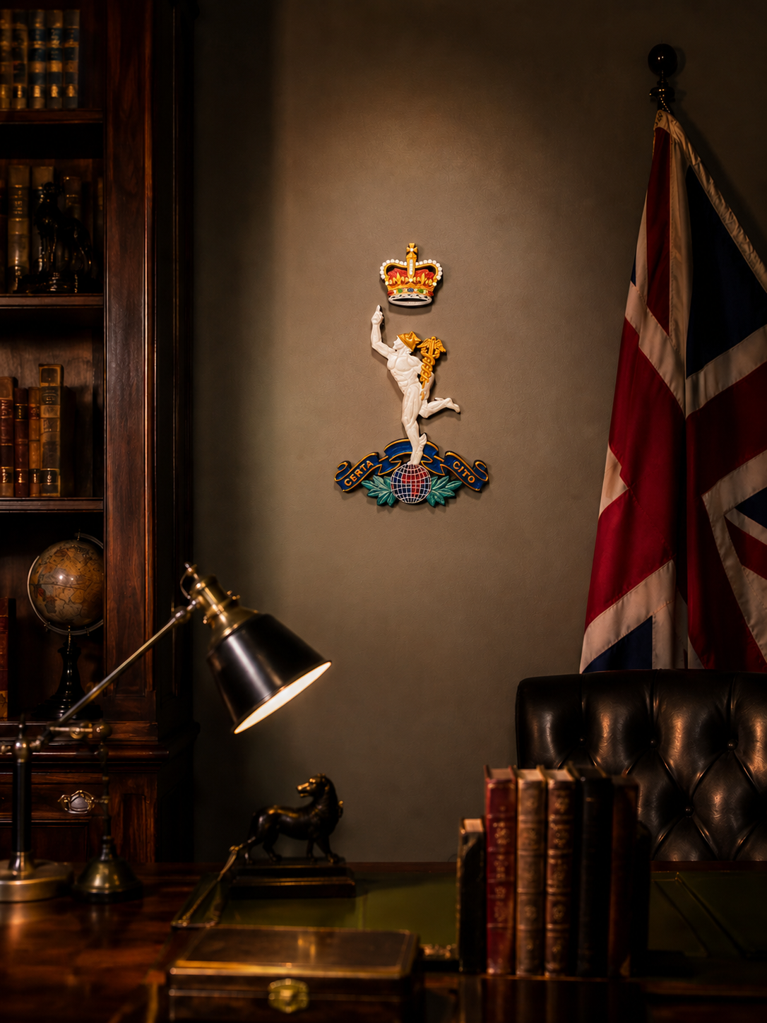 Royal Corps of Signals 3D Printed Cap Badge Queen's Crown - Precision Military Emblems