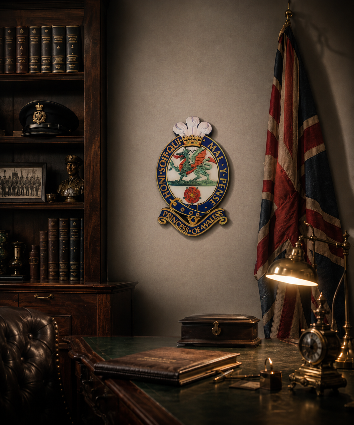 Princess Of Wales's Royal Regiment 3D Printed Cap Badge Full Colour - Precision Military Emblems