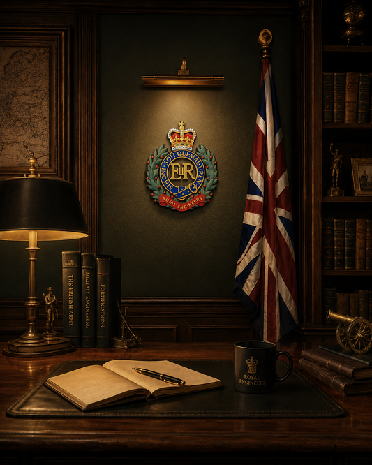 Royal Engineers 3D Printed Cap Badge Queen's Crown - Precision Military Emblems