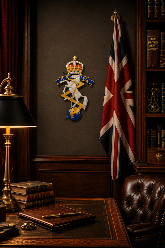Corps of Royal Electrical and Mechanical Engineers (REME) 3D Printed Cap Badge King's Crown - Precision Military Emblems