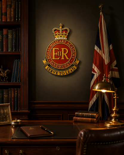Royal Military Academy Sandhurst 3D Printed Cap Badge Queen's Crown - Precision Military Emblems