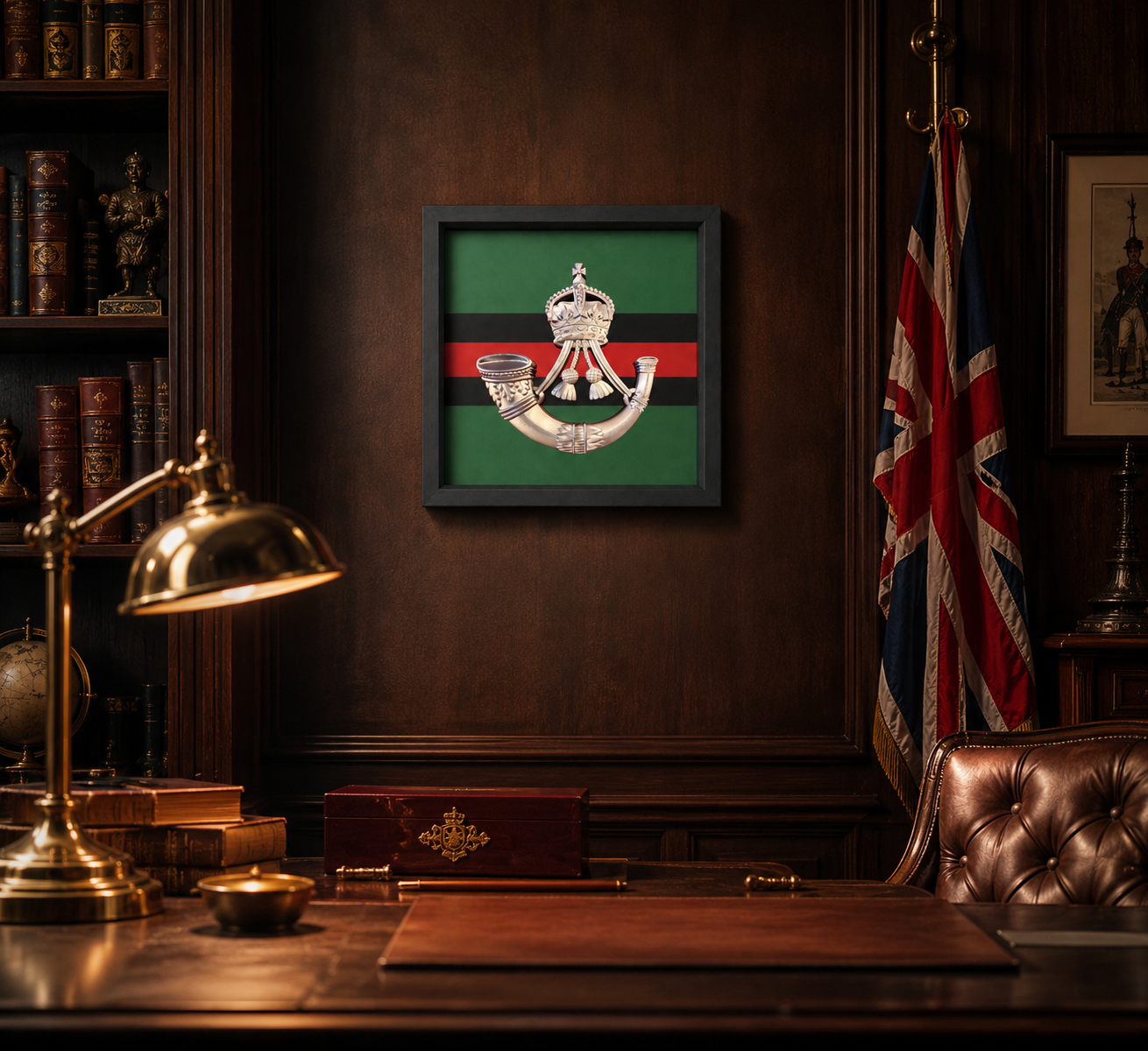 3D Printed Rifles Cap Badge Display Frame — King's Crown - Precision Military Emblems 