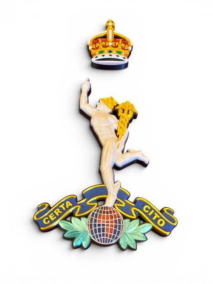 Royal Corps of Signals 3D Printed Cap Badge King's Crown - Precision Military Emblems