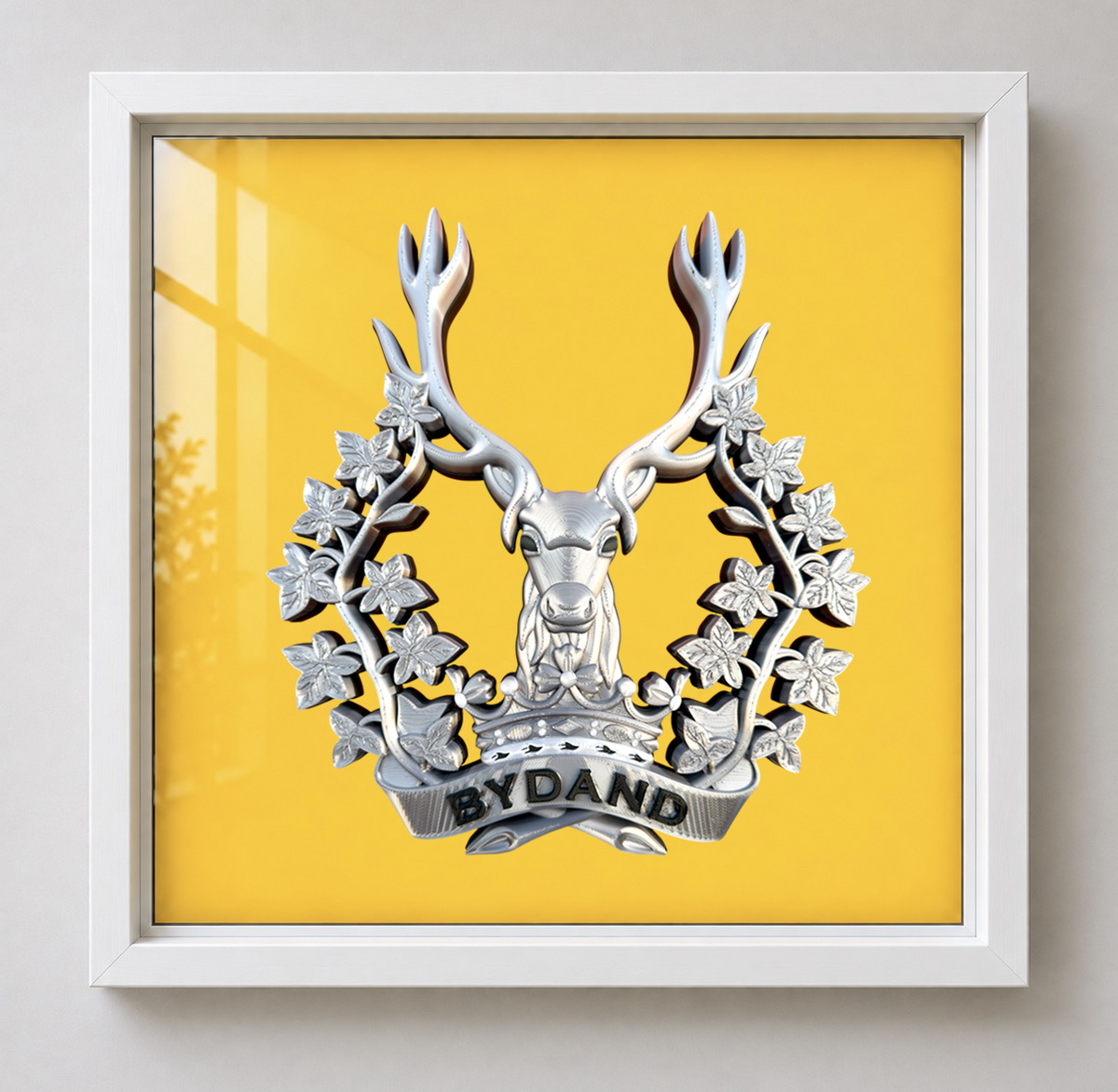 Gordon Highlanders framed cap badge display with professionally printed regimental backing