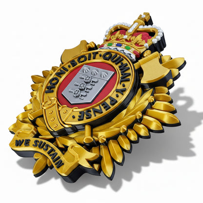 Royal Logistics Corps Cap Badge Queens Crown Officers Variant