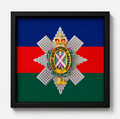 3D Printed Black Watch Cap Badge Display Frame - Precision Military Emblems