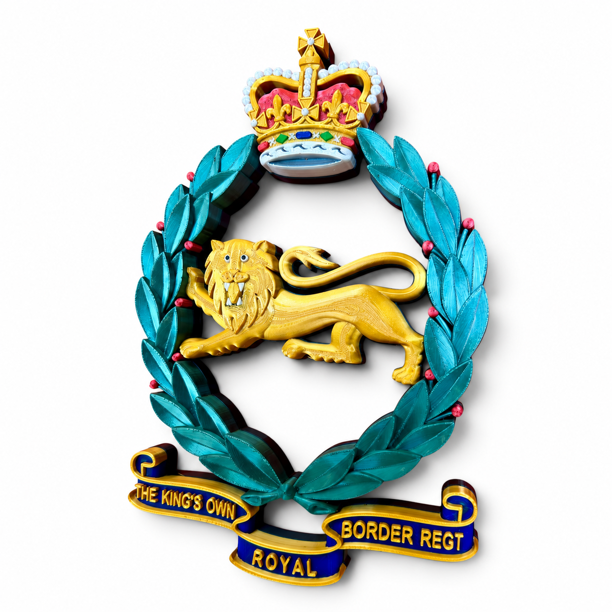 King's Own Royal Border Regiment Full Colour Cap Badge Crest