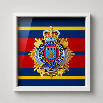 Royal Logistic Corps Queen's Crown Cap Badge Display Frame - Precision Military Emblems 
