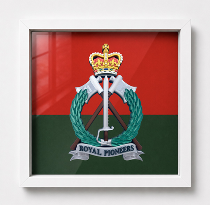 Royal Pioneer Corps Full Colour Cap Badge & Military Colours - Precision Military Emblems