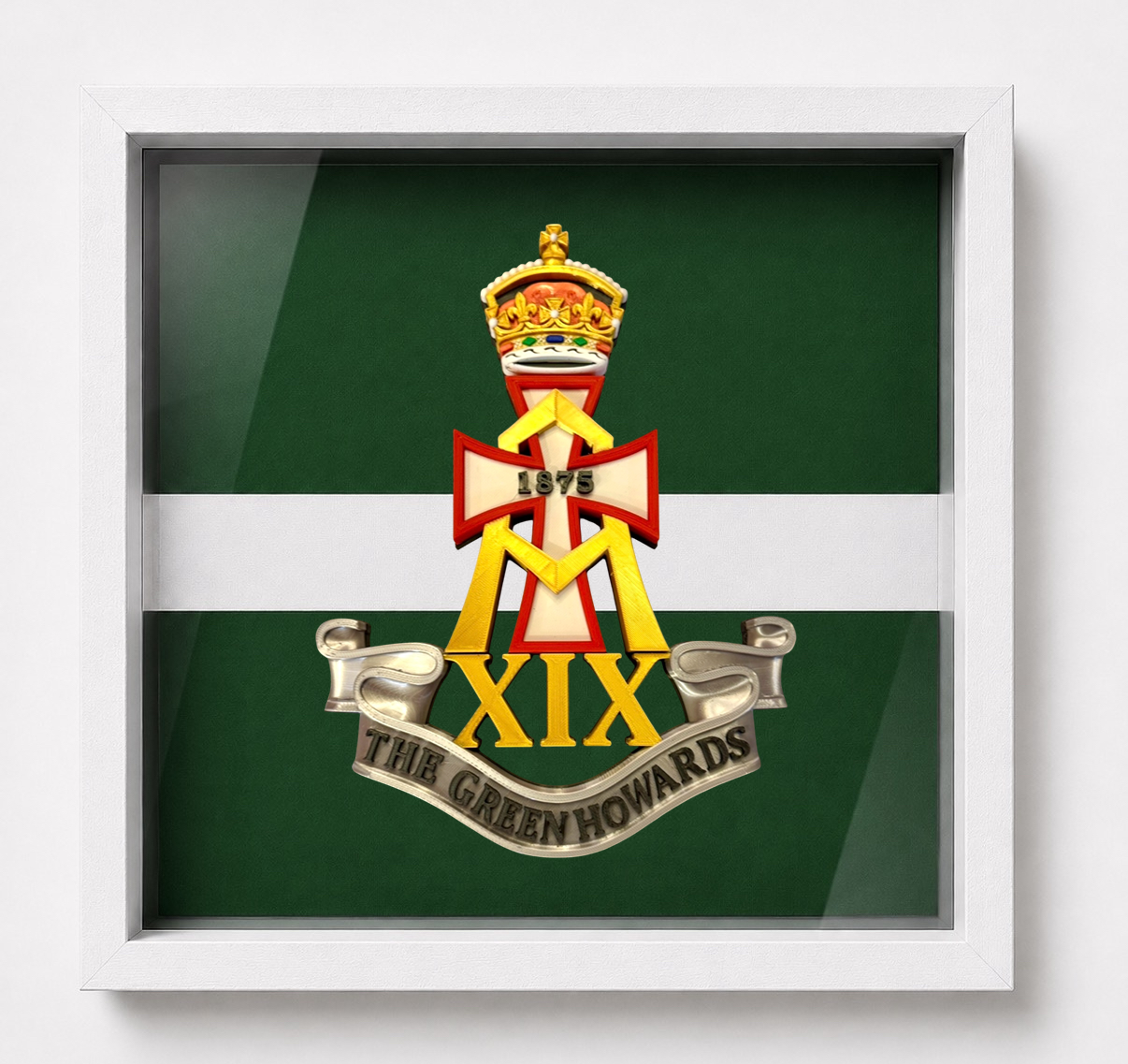 The Green Howards Cap Badge Display Frame | Full Colour - Precision Military Emblems 