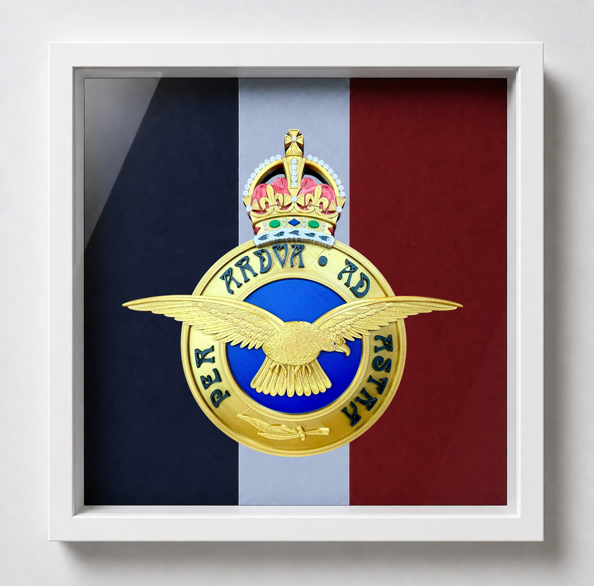 Royal Air Force King's Crown Emblem Display Frame - Precision Military Emblems 