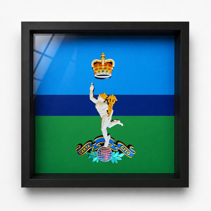 Royal Corps of Signals Cap Badge Display Frame Queen's Crown - Precision Military Emblems